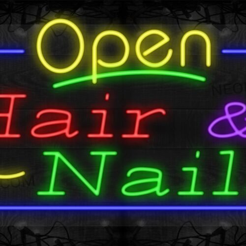 Open Hair & Nails with Blue Border LED Flex