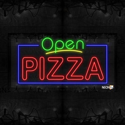 Open Pizza with Blue Border LED FLex
