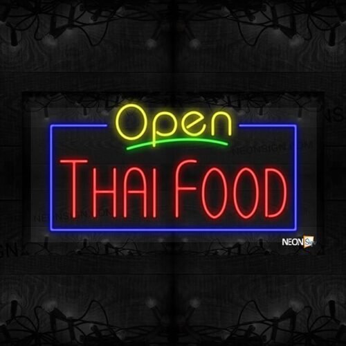 Open Thai Food with Blue Border LED Flex