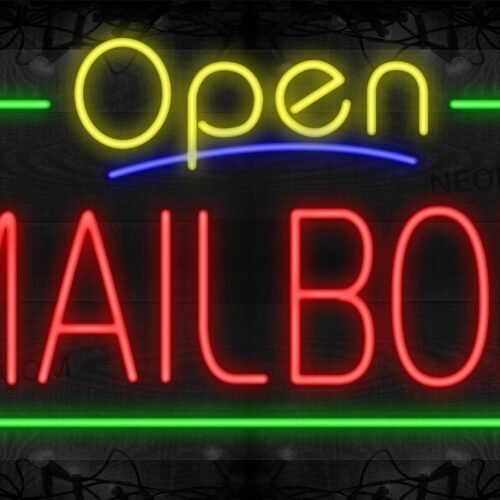 Open Mailbox with Green Border LED Flex Sign
