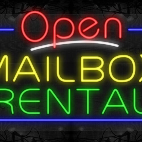 Open Mailbox Rental with Blue Border LED Flex Sign