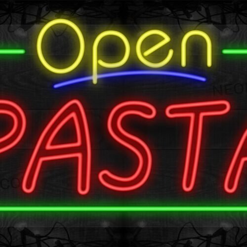 Open Pasta (Double Stroke) with Green Border LED Flex SIgn