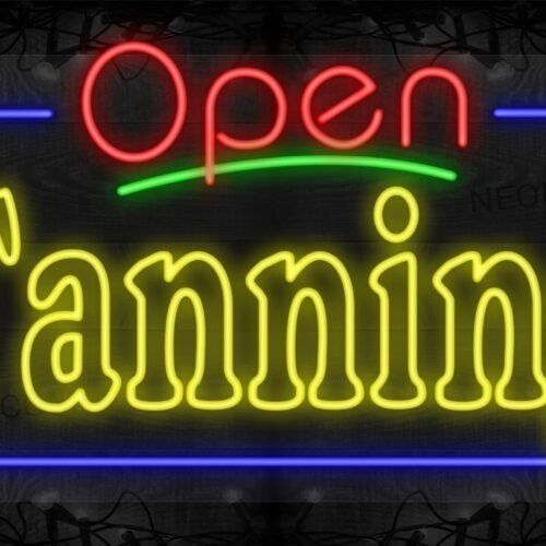 Open Tanning(Double Stroke) with Blue Border LED Flex Sign