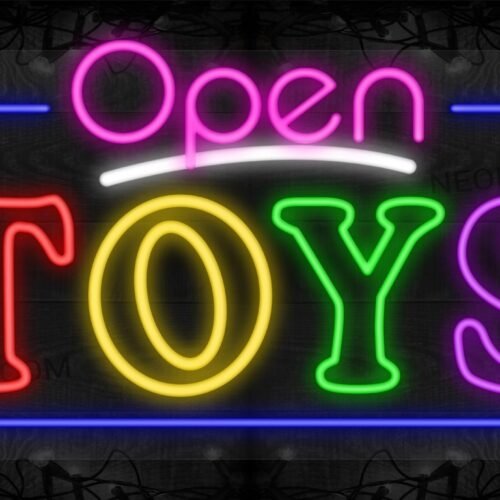 Open Toys (Double Stroke) with Blue Border LED Flex Sign