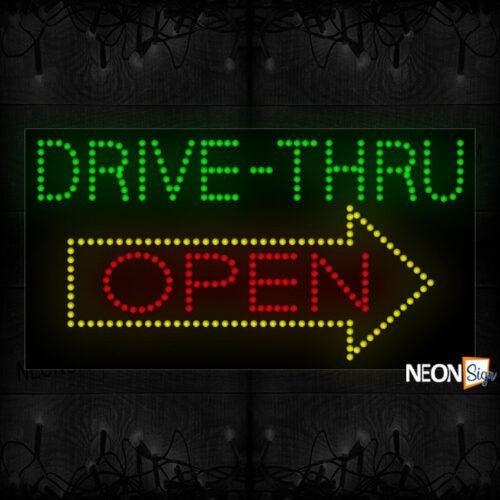 Drive-Thru Open With Arrow LED Bulb