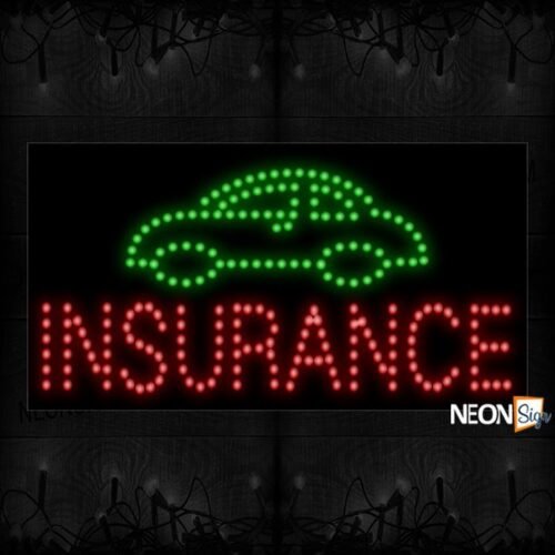 Insurance With Green Car Logo LED Bulb