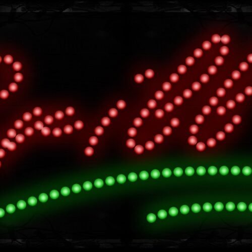 Grill With Green Wave Border LED Bulb