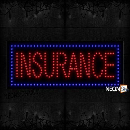 Insurance (Red Text Color) With Blue Border LED Bulb