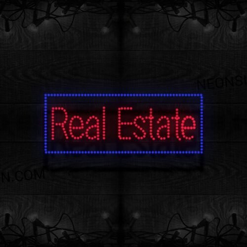 Real Estate With Blue Outline LED Bulb