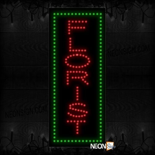 Vertical 'Florist' With Green Border LED Bulb