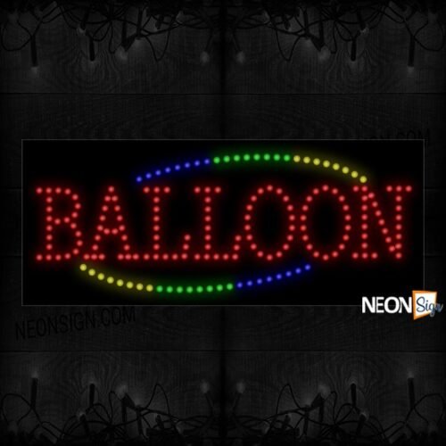 Balloon In Red With Colorful Arc Border LED Bulb