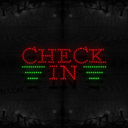 Check In in red and green lines LED Bulb
