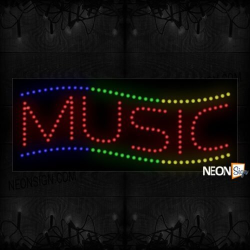 Music With Colorful Lines Border LED Bulb