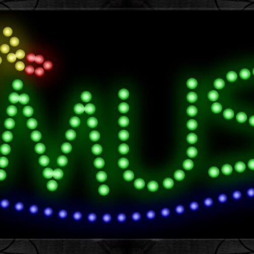 Music With Blue Line And Trumpet Logo LED Bulb