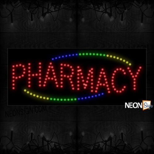 Pharmacy With Multi-Coloured Curve Lines LED Bulb