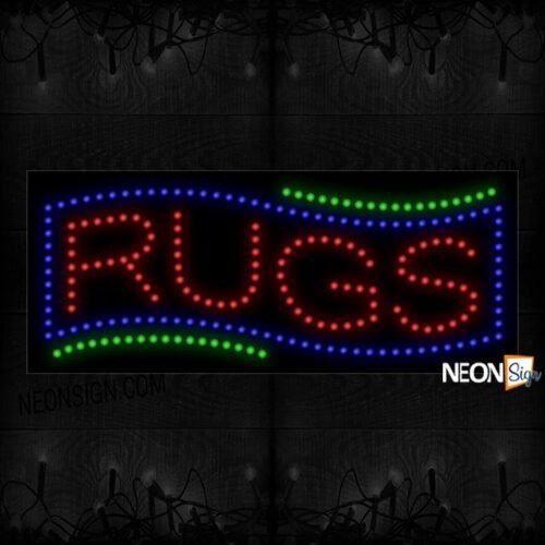 Rugs With Blue Wavy Border LED Bulb