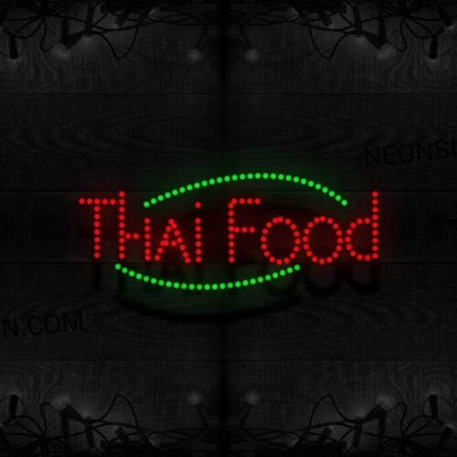 Thai Food With Green Ellipse LED Bulb