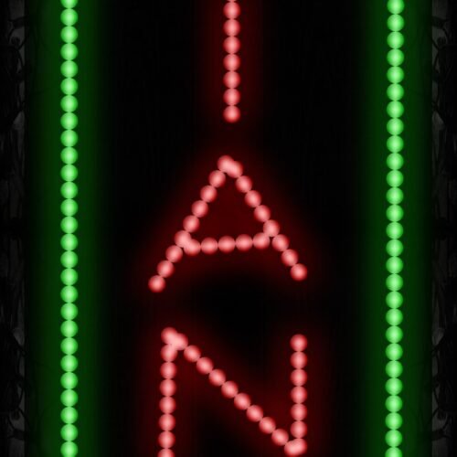 Piano With Green Vertical LED Bulb