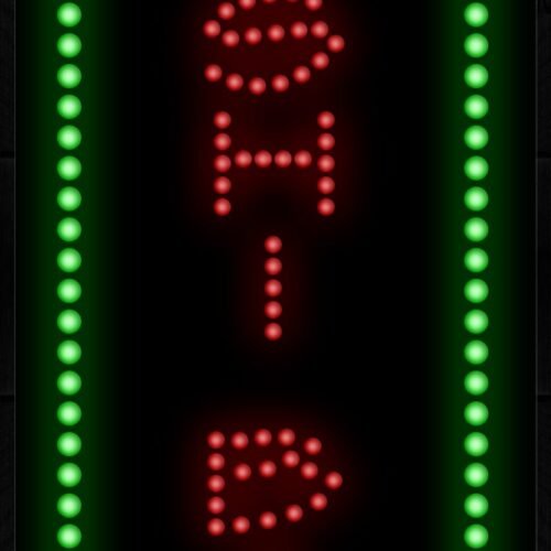 Vertical Sushi Bar With Green Border LED Bulb