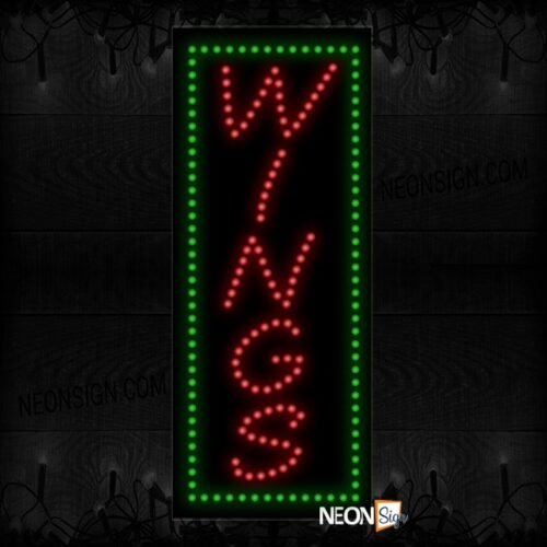 Wings Vertical With Green Border LED Bulb