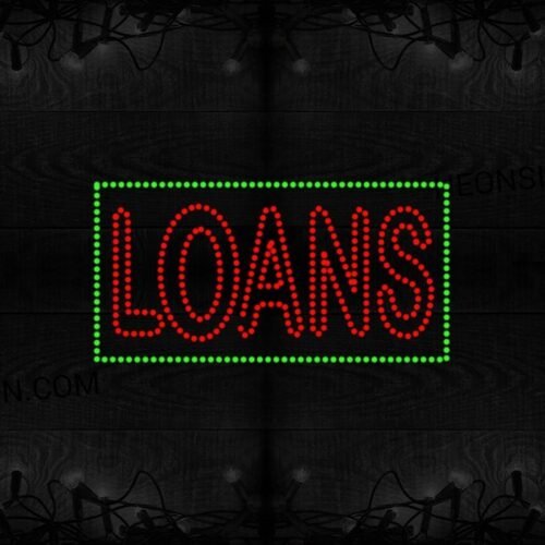 Loans On Outline With Green Box LED Bulb