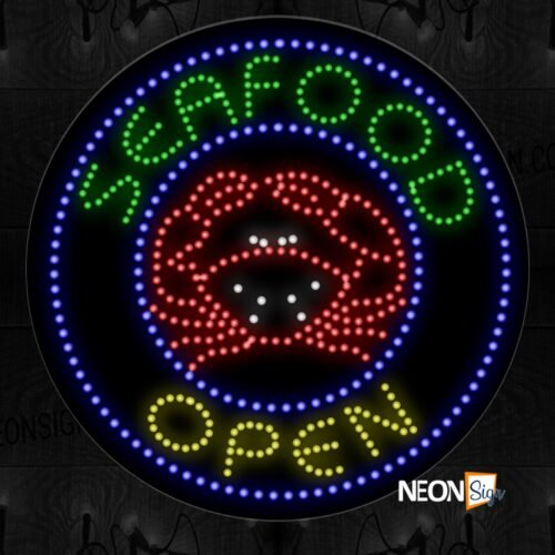 Seafood Open With A Crab In Center LED Bulb