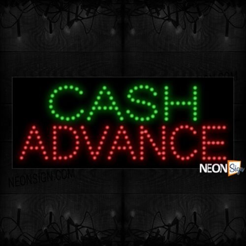 Cash Advance in green and red LED Bulb