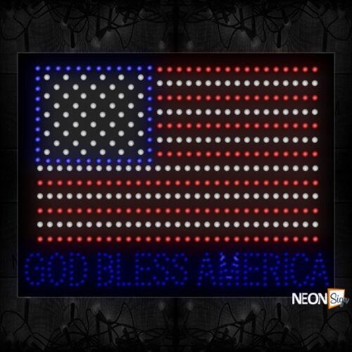 God Bless America With Flag LED Bulb