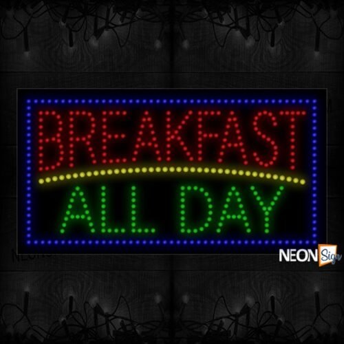 Breakfast All Day With Blue Border LED Bulb