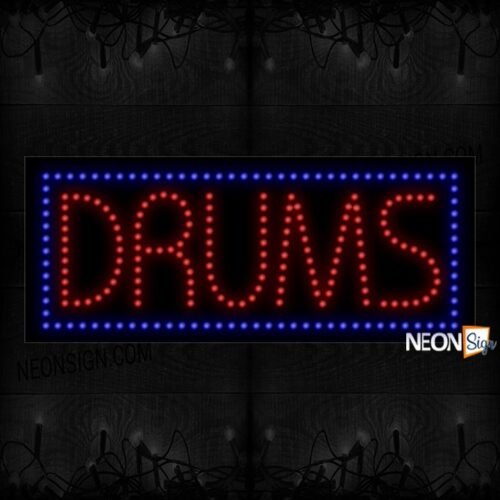 Drum In Red With Blue Border LED Bulb