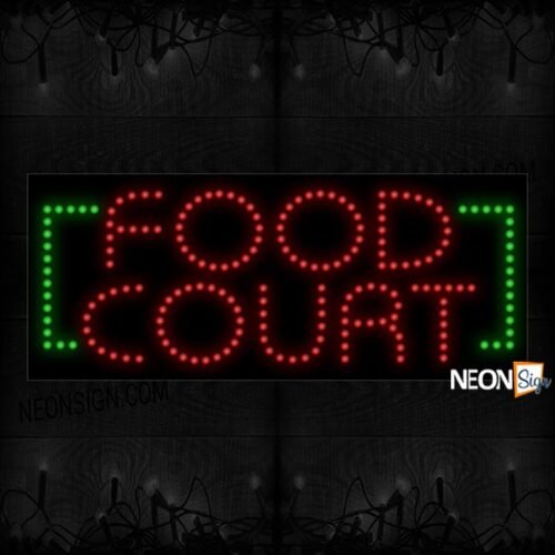 Food Court With Green Side Borders LED Bulb