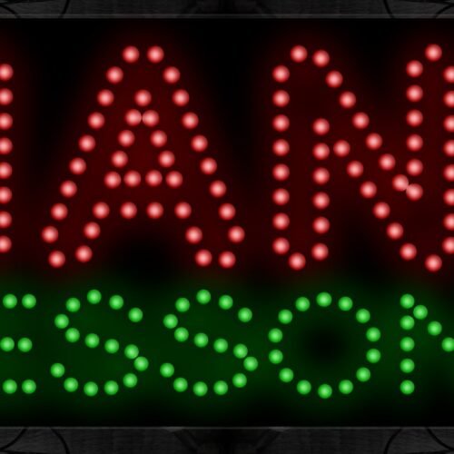 Piano Lessons Outlined All Caps LED Bulb
