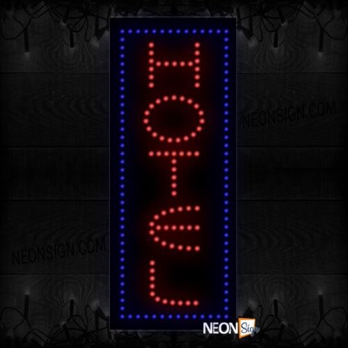 Hotel With Blue Border (Vertical) LED Bulb