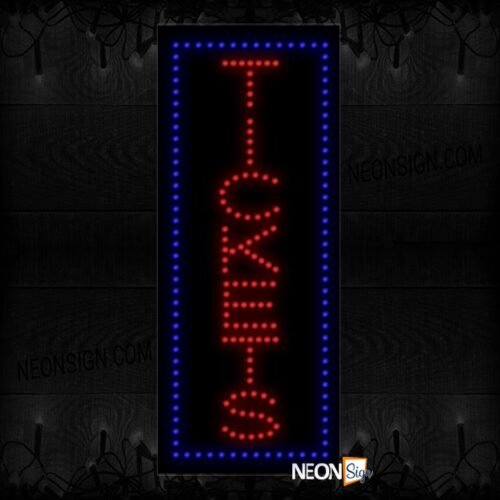 Vertical 'Tickets' With Blue Border LED Bulb