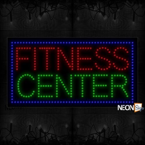 Fitness Center With Blue Border LED Bulb
