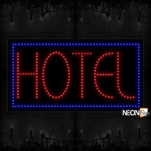 Hotel With Blue Border LED Bulb