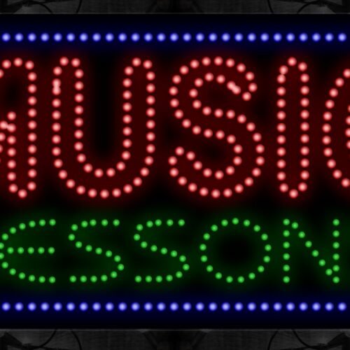 Music Lessons With Outlined Text LED Bulb