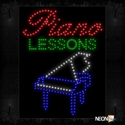Piano Lessons With Logo LED Bulb