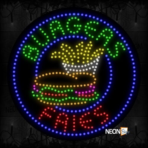 Round 'Burgers Fries' With Image LED Bulb