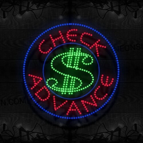 Check Advance With Circle Border & Dollar Logo LED Bulb