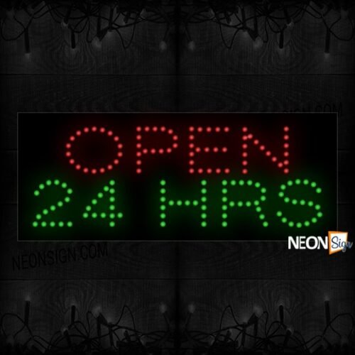 Open 24 Hours On Plain Text LED Bulb