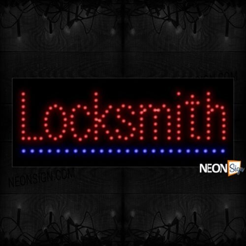Locksmith In Red With Blue Line LED Bulb