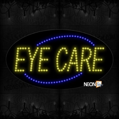 Eye Care In Yellow With Blue Arc Border LED Bulb