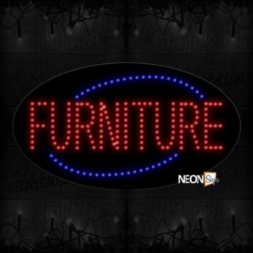 Furniture With Blue Oval LED Bulb