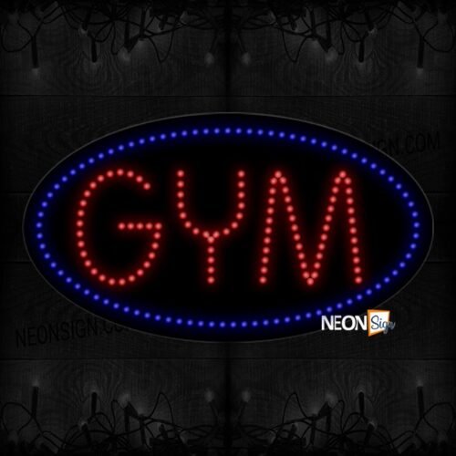 Gym In Blue Oval Border LED Bulb