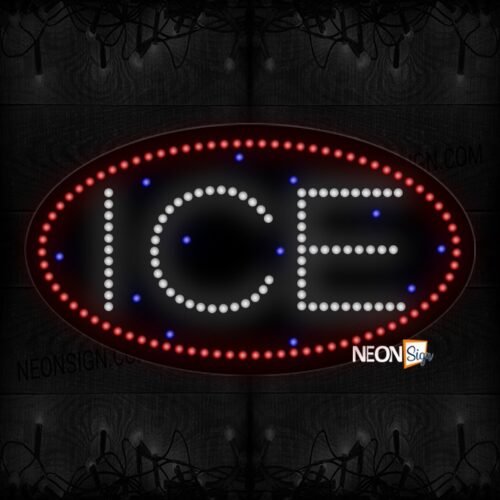 Ice With Red Oblong Border LED Bulb