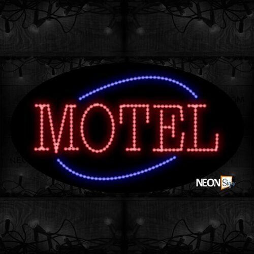 Motel With Blue Arc Border LED Bulb
