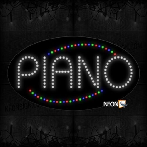 Piano With Colorful Arc Border LED Bulb