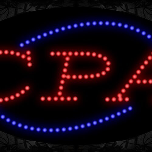 Oval 'Cpa' With Blue Arc Border LED Bulb