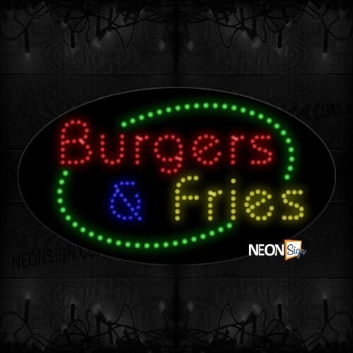 Burgers And Fries With Green Ach LED Bulb